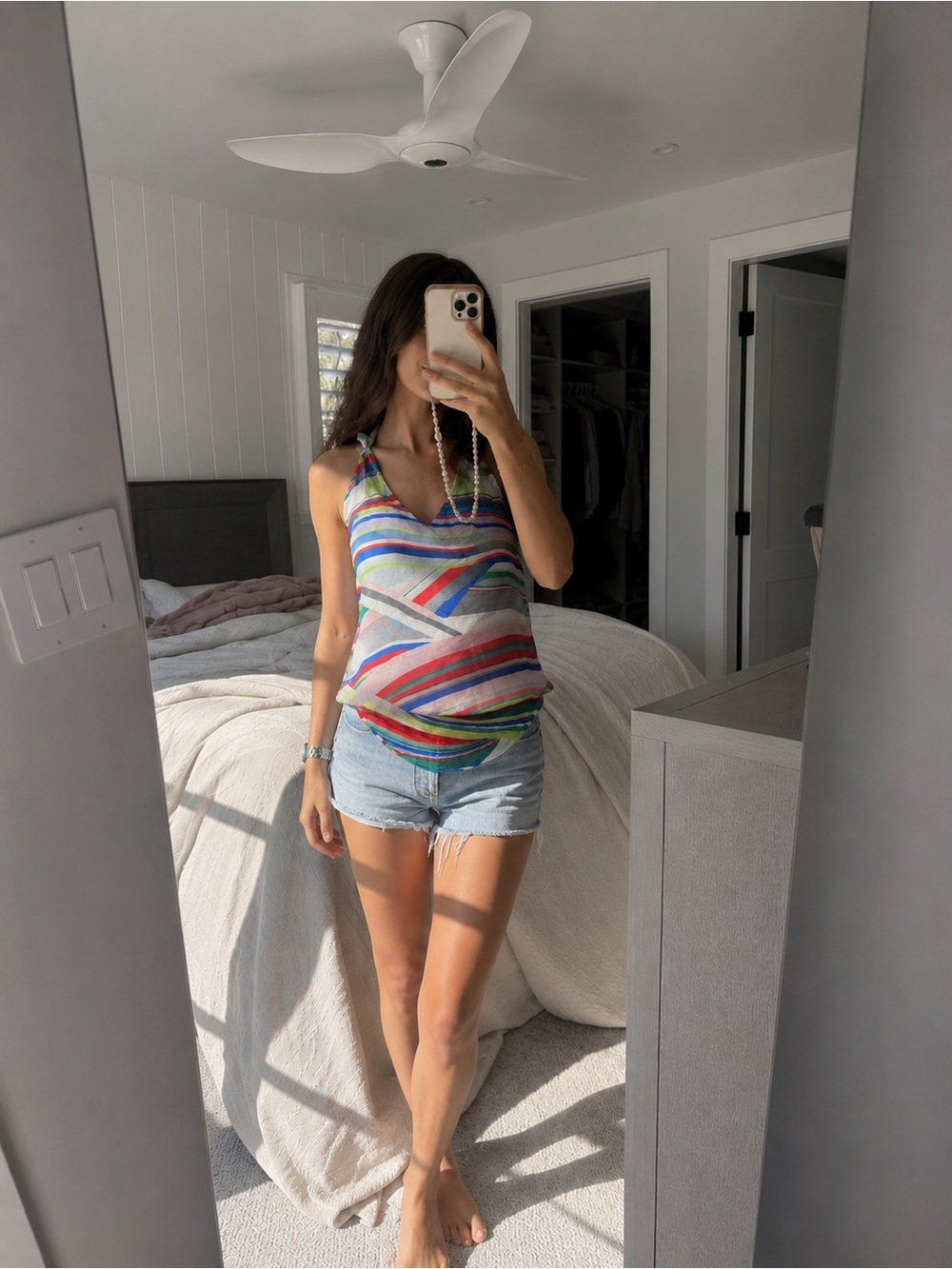 Ella Moss printed sheer tank